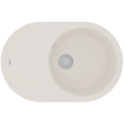 Lemark Lacha 9910058 Кухонная мойка 760 врезная овальная с крылом из кварцгранита цвет: Жасмин