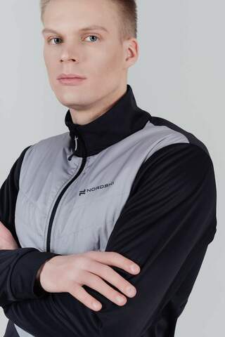 Мужская куртка для лыж и бега зимой Nordski Hybrid Pro black-grey