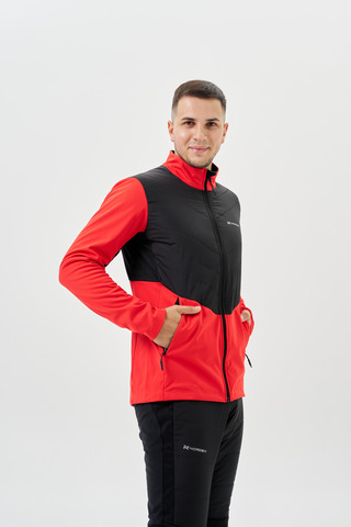 Мужская куртка для лыж и бега зимой Nordski Hybrid Pro 2.0 red-black
