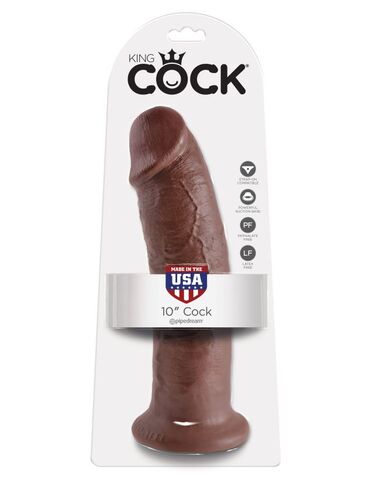 Фаллоимитатор-гигант на присоске коричневый King Cock 10 Cock Brown Pipedream