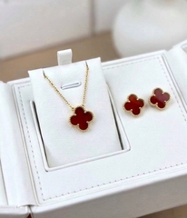 Серьги клевер на английском замке VCA качество rose VGOLD