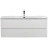 BelBagno KRAFT-1200-2C-SO-BO База под раковину подвесная с фрезерованными ручками по всей длине фасада с двумя выкатн. ящ., Bianco Opaco,1200x455x500