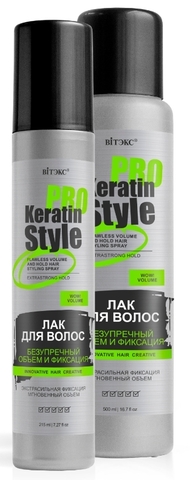 Keratin Pro Style Лак для волос Экстрасильной фиксация Безупречный Доливка 500 мл. Витекс — фото 4