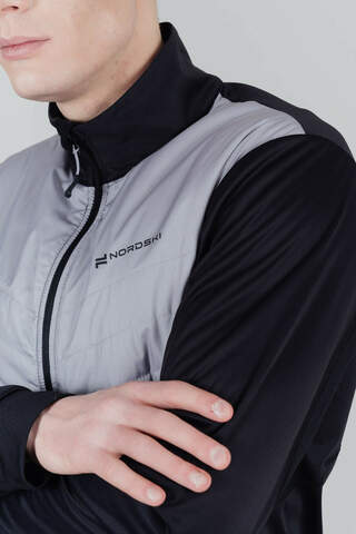 Мужская куртка для лыж и бега зимой Nordski Hybrid Pro black-grey