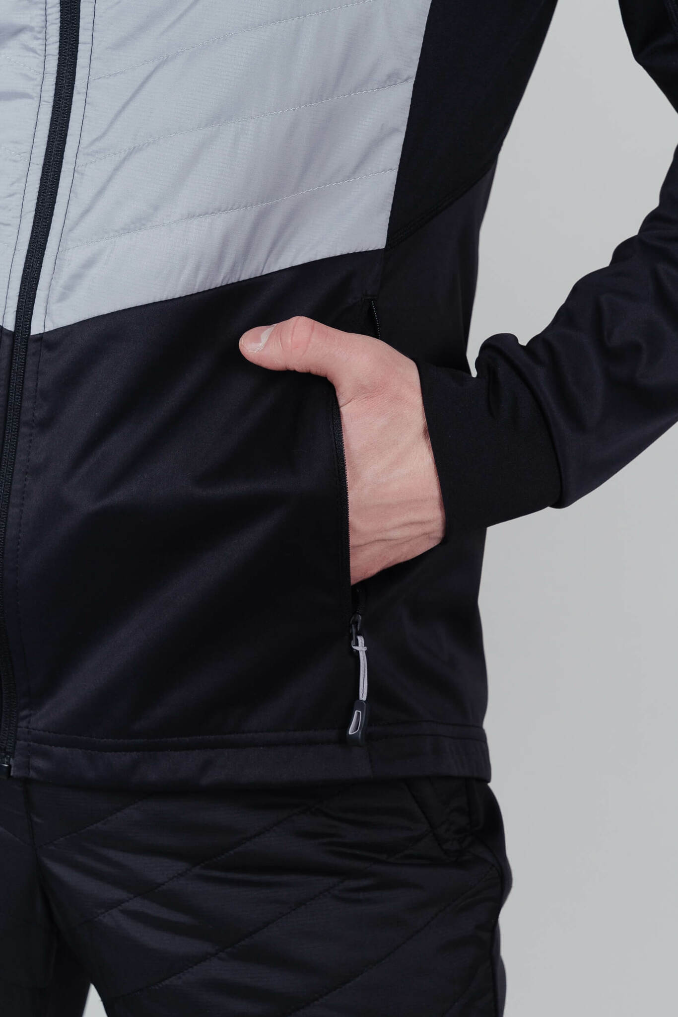 Мужская куртка для лыж и бега зимой Nordski Hybrid Pro black-grey - 5