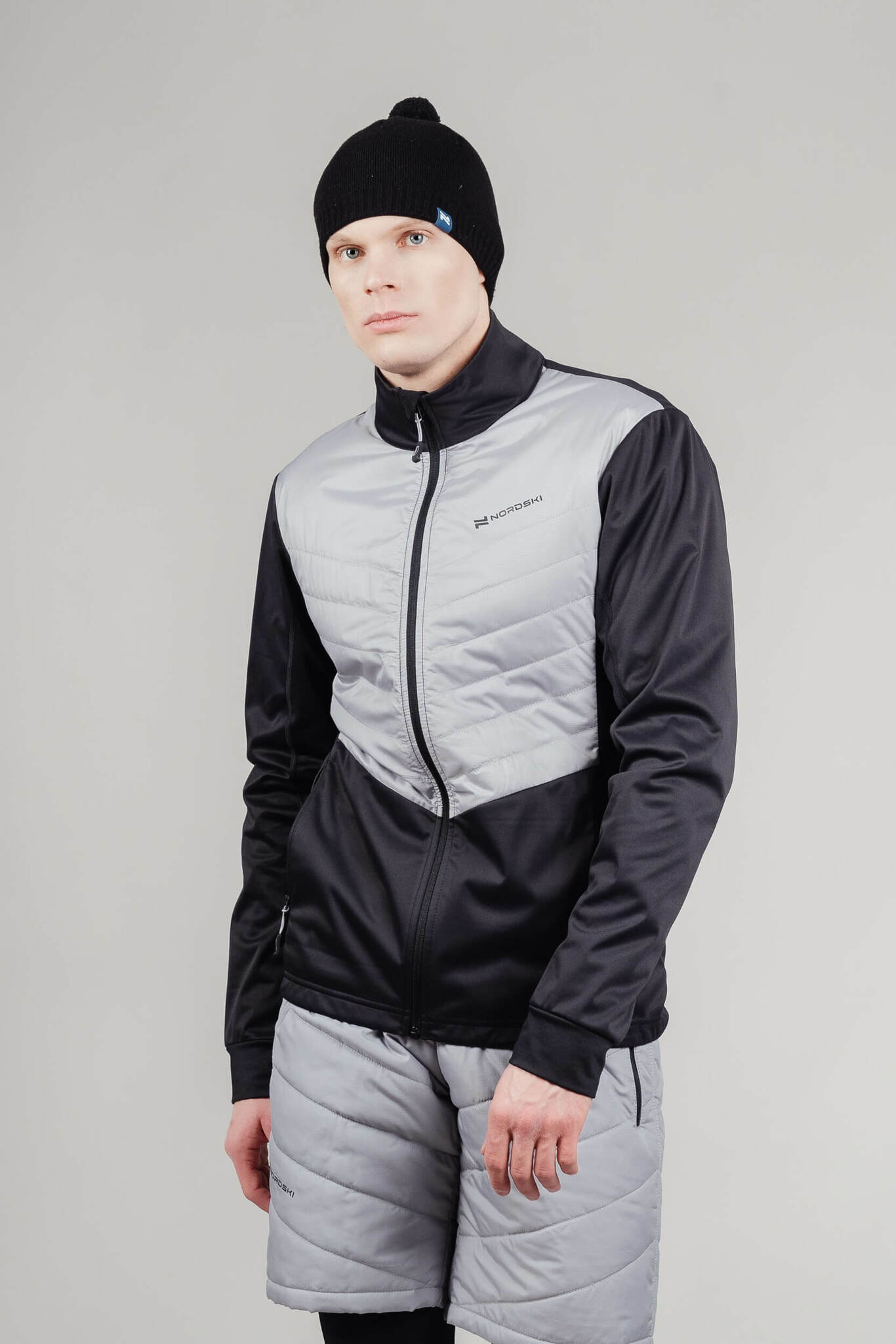 Мужская куртка для лыж и бега зимой Nordski Hybrid Pro black-grey - 7
