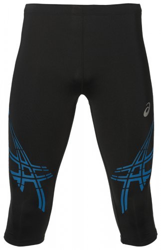 Беговые тайтсы мужские Asics Stripe Knee черные-синие