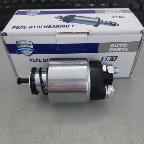РЕЛЕ ВТЯГИВАЮЩЕЕ NEXIA N150, AVEO, CRUZE, LACETTI, GENTRA, COBALT (короткое, 2 отв) BRAVE