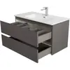 BelBagno KRAFT-1000-2C-SO-GSO База под раковину подвесная с фрезерованными ручк. по всей длине фасада с двумя выкатн. ящ., Темно-Серый Мат.,1000x455x500