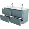 BelBagno UNO-1200-4C-SO-AO База под раковину подвесная с фрезерованными ручками по всей длине фасада с четырьмя выкатн. ящ., Голубой Матовый, 1200x455x608