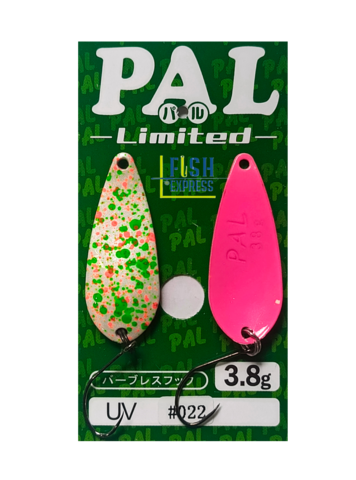 Блесна колеблющаяся на форель FOREST PAL LTD 3.8г # 022 UV (белая с вкраплениями\подложка розовая)