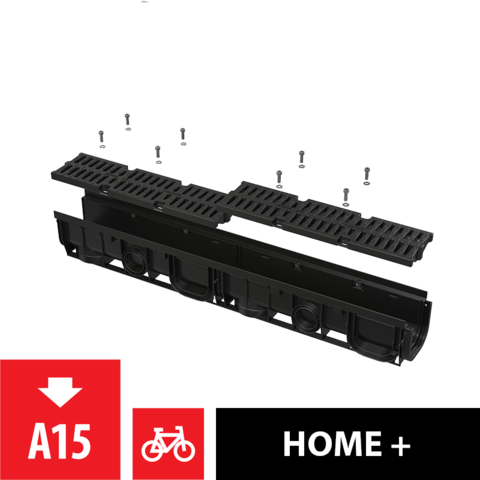 Alcaplast AVZ104-R401 Дренажный канал 100 мм с пластиковой решеткой, класс A15