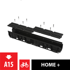 Alcaplast AVZ104-R401 Дренажный канал 100 мм с пластиковой решеткой, класс A15 фото