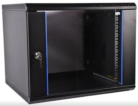 Шкаф ЦМО телекоммуникационный настенный разборный 12U (600 × 520) дверь стекло, цвет черный ЦМО ШРН-Э-12.500-9005