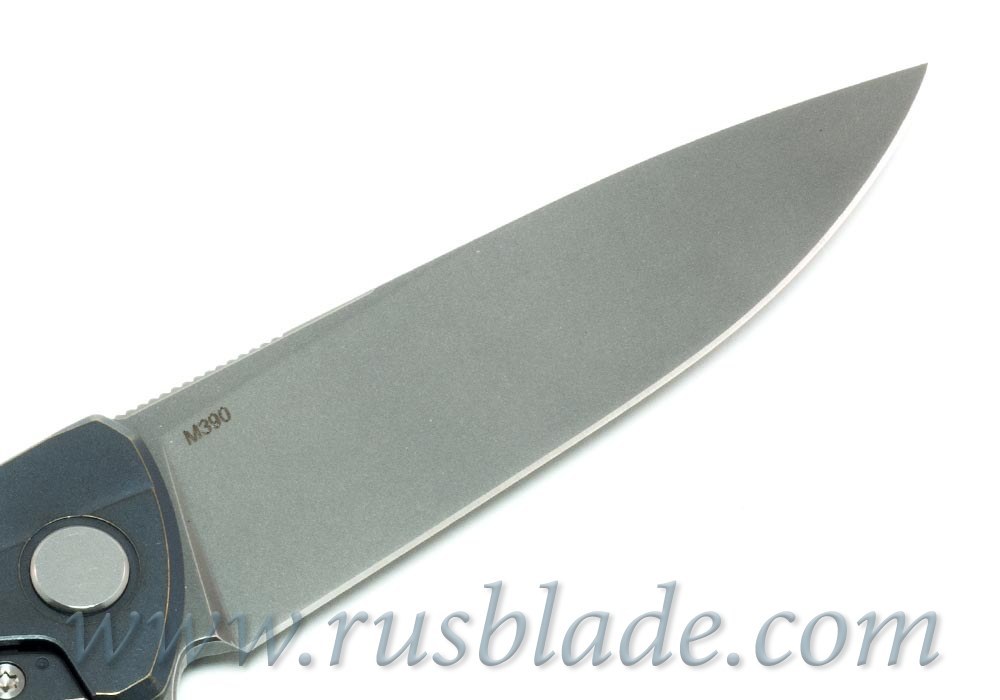 Shirogorov Flipper 95 М390 FS T-mode Blue Anodized - фотография 