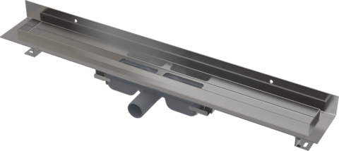Alcaplast APZ116-1050 Водоотводящий желоб с порогами для цельной решетки и фиксированным воротником к стене