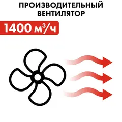 Нагреватель воздуха электрический с ТЭН QUATTRO ELEMENTI QE-15000 E (7,5/15,0 кВт, 380В-3ф, 1400 м3/час) (640-445)