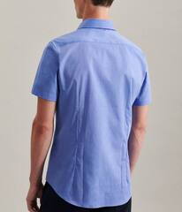 Сорочка мужская Seidensticker Slim Fit 01.666261-11 синяя, короткий рукав