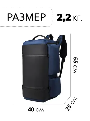 Картинка рюкзак для путешествий Ozuko 9326 Blue - 2