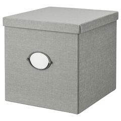 Коробка с крышкой IKEA KVARNVIK (КВАРНВИК ), Серый, 32х35х32 см
