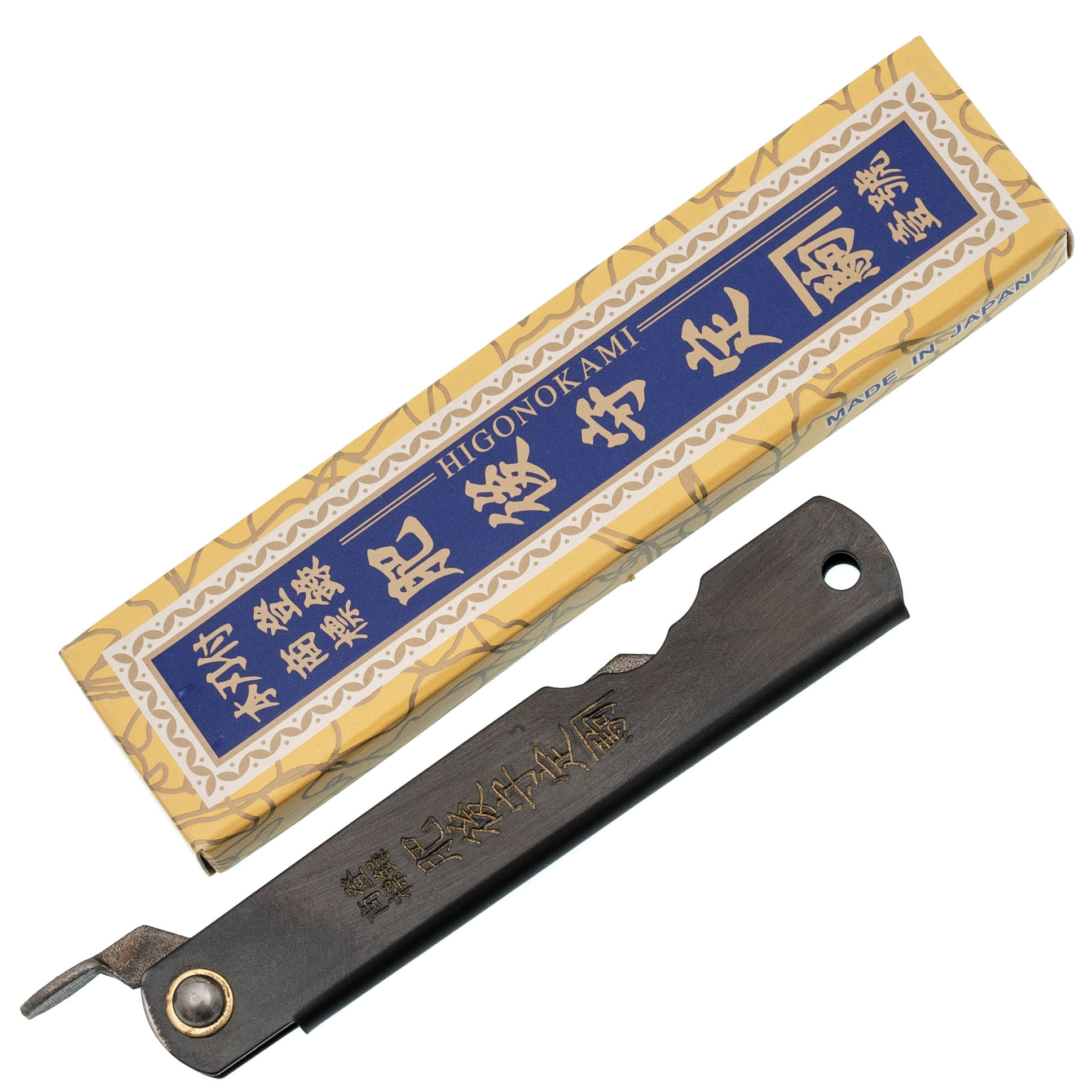 Нож складной Higonokami Nagao Kanekoma, сталь SK-5, японский традиционный, рукоять нержавеющая сталь черная