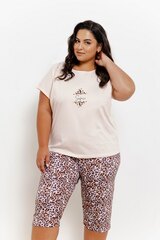Пижама женская со штанами капри TARO 3320/3362 CHRISSY | Персиковый + леопард