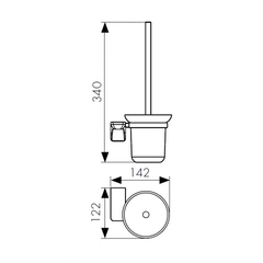 Держатель для туалетной щетки (ершик) настенный KAISER Glory KH-1506 схема
