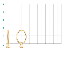 21325-17- Серьги-конго из золота 585 пробы с подвесками CHANEL