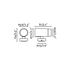 Проектор PUK черный Ш59 LED 12,5W 2700K 50°