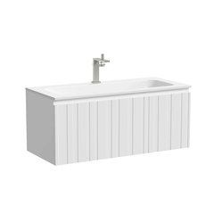 Sancos Ламель LM100W Тумба подвесная 990х445х406, c одним ящиком оснащенным доводчиками, белый матовый фото