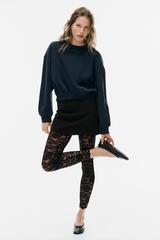 ZARA КРУЖЕВНЫЕ ЛЕГИНСЫ, ЧЕРНЫЙ