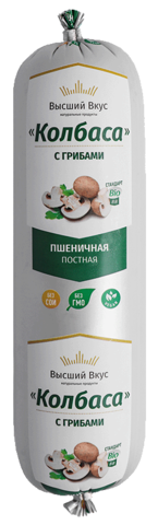 Колбаса постная вареная «С грибами» 400 г., Высший вкус