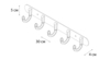 Fixsen Antik FX-1715 Планка 5 крючков, цвет: хром