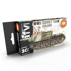 Набор красок AK Interactive WWII Soviet Tank Colors Set 3G, 6 красок