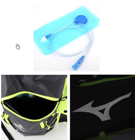 Mizuno Running Backpack рюкзак черный-зеленый - 3
