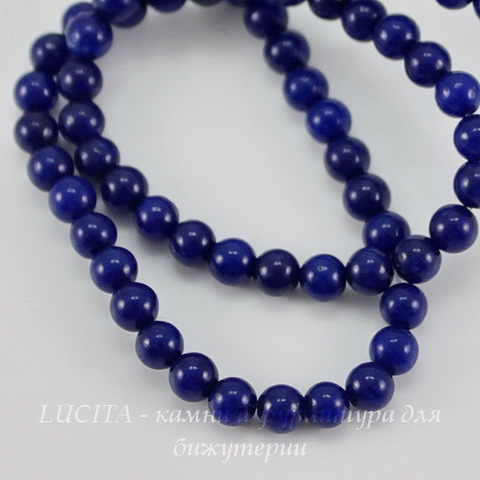 Бусина Ляпис Лазурит (искусств, тониров), шарик, 4 мм, нить