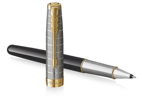 Ручка-роллер Parker Sonnet Premium 2021, T537, Metal & Black Lacquer GT (2119786)