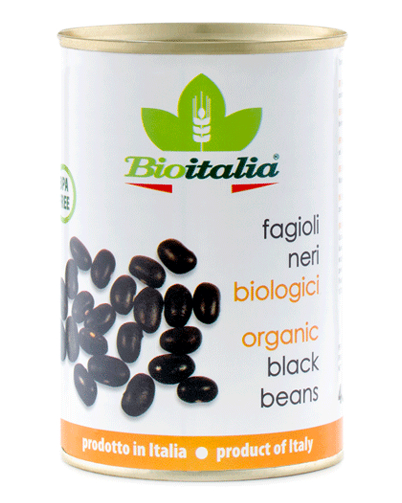 Фасоль черная Bioitalia консервированная, 400 гр.