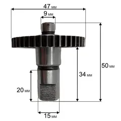 Вал QUATTRO ELEMENTI PALERMO 110/125Turbo помпы в сборе с шестерней (242-298-P181)