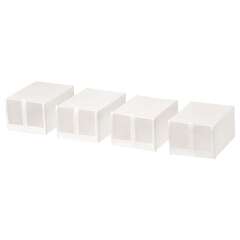 Набор коробок для обуви IKEA SKUBB (СКАББ), Полиэстер, Белый, 22x34x16 см, 4 шт