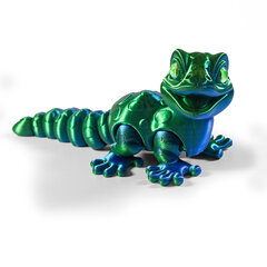 Ящерица леопардовая, 3D игрушка-антистресс, 16 см., сине-зеленая