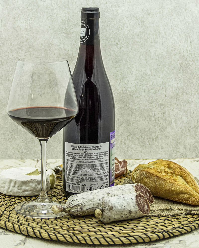 Вино Chateau De Melin Шато де Мелан Жевре Шамбертен Красное Сухое 2017 г.у. 13% 0,75 л, Франция