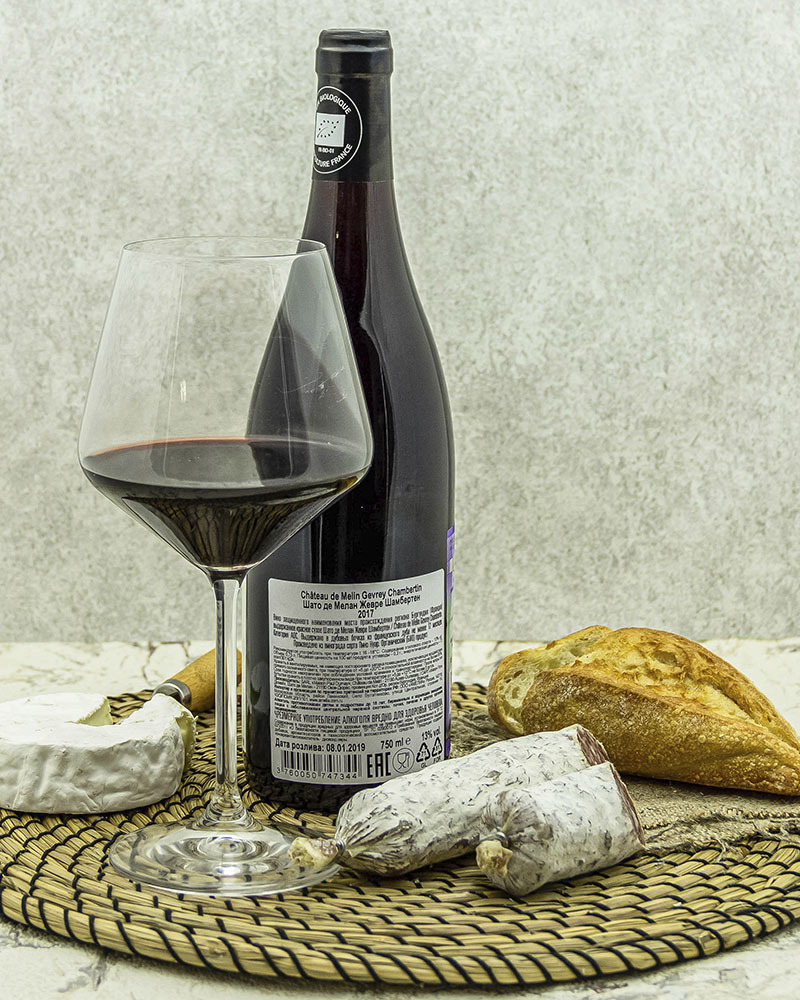 Вино Chateau De Melin Шато де Мелан Жевре Шамбертен Красное Сухое 2017 г.у. 13% 0,75 л, Франция