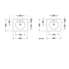 Duravit Darling 499630030 Раковина для мебели с перел., с 3 отв. под смес., 630x520мм, цвет: Белый