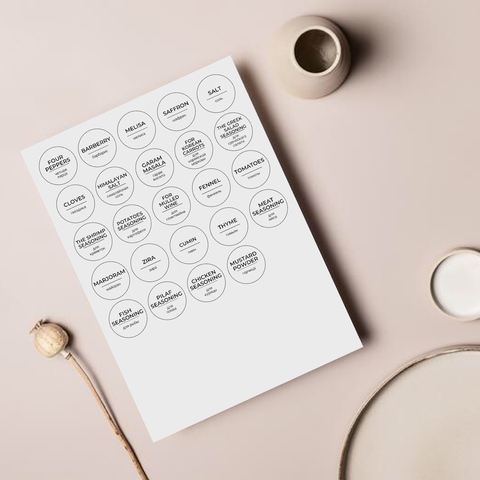 Наклейки на банки для специй 72 шт (круглые) 3,5 см