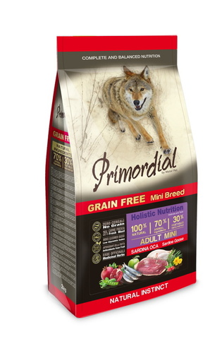 PRIMORDIAL MINI ADULT сухой корм для собак мелких пород беззерновой (сардина,гусь) 2 кг