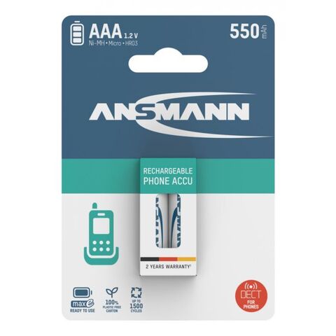 Аккумулятор ААА/NiMH ANSMANN MaxE 1.2V 550mAh Phone