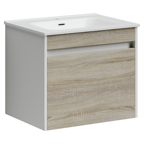 Sancos Smart SM60E Тумба подвесная, 59x45x50, цвет: дуб бардолино, белый глянец