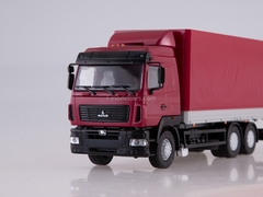 MAZ-6312 flatbed with awning restyling burgundy-gray 1:43 AutoHistory