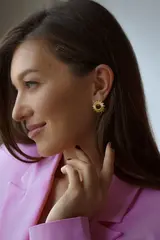 Серьги Солнце, позолота / Helios gold